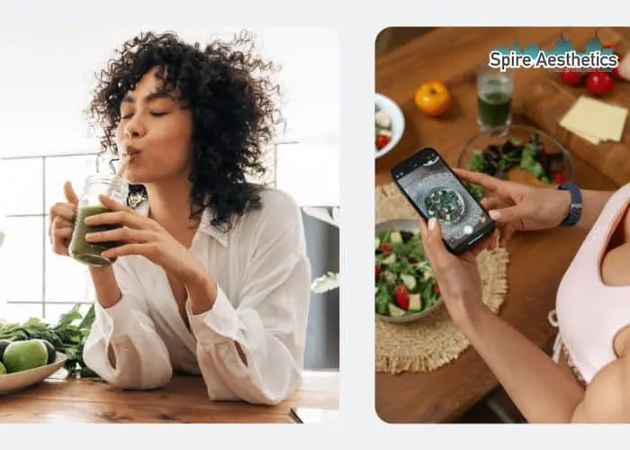 Image of woman looking into her diet and fat freezing Bristol to improve her health
